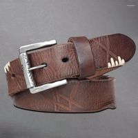 Cinture cinture per cintura in lega con fibbia in pelle strato di testa designer design di design di fascia alta per uomini