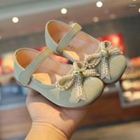 Sapatos atléticos Pearl Bow Girl's Princess 2022 Spring Fashion Children Soft Baby Kids 'Shoes