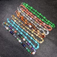 Цепи натуральное каменное ожерелье Abacus Bead 5x8 мм грандиозный рис 10x14 мм полудраговое ожерелье-дип.