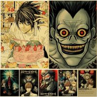Klassiker heißer Anime Death Note Metall Malerei Poster Japaner Manga Ryuk Vintage Aufkleber Vintage Room Home Bar Cafe Dekor Ästhetische Kunst Wandgemälde Retro Dekor W01