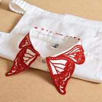 Вышивающие галстуки подделка для женской рубашки Съемные женские