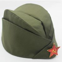 Beretti Cappello militare Armata Russo Cap verde badge camo Donne uomini marinaio Performance Stage Cappelli da cosplay barca cinese