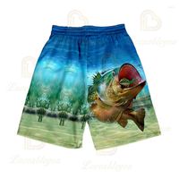 Erkek şort yaz erkek balık baskısı nefes alabilen plaj erkekleri yüzme balıkçılık erkek hip hop kısa pantolonlar homme klasik koca