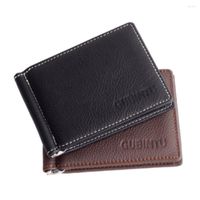Wallets Leather Men' s Wallet Ultra- thin Dollar Clip Fash...
