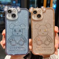 Casillería de teléfonos móviles de Bear Glitter Bear para Apple iPhone 11 12 13 14 Pro MAX XS MAX XR 7 8 más Cubierta de bling de diseñador de moda 3D