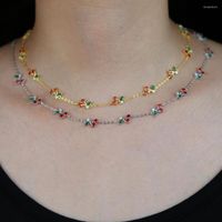 Chaines Collier à charme cerise pour femmes Girl 2022 Été délicieux design de fruits de la mode bijoux