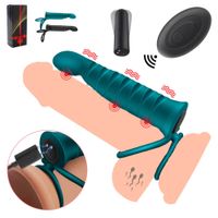 Sangle à double pénétration sur vibrateur anal pour les couples Dildo Vibrator Anal Plug G Spot Vibrator Intimate Adult Sex Toys for Woman