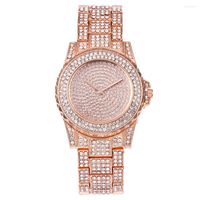 Wristwatches Lced Out Watches For Women Rose Gold Watch Fash...