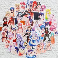 50pcs anime girl ملصقات لهدية كمبيوتر محمول المراهقين البالغين البالغين الأولاد مقاومة للماء ملصق مختلط