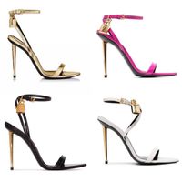 Neueste Mode Metallic Feeling High Heel Sandalen 10,5 cmwomen Luxuriöses Goldschlos