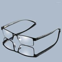 نظارة شمسية عالية الجودة رجال من سبيكة التيتانيوم نظارات غير كروية غير كروية عدسة القراءة المغلفة المعدنية 1.0 1.5 2.0 2.5 3.5 4.0