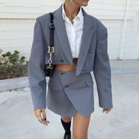 Robes de travail 2022 Jupe de blazer radieuse sexy deux peices Femme en velours côtelet