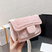 2022 Spring Classic Mini Flap Velour Square Bags Quilted Pin...