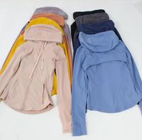 Tasarımcı Yoga Wear Womens Hoodies lu Ceketler Sweatshirts Sports Coats Çifte Sandalı Zımpara Fitness Chothing Plus Kadife Kalınlaştırılmış Tanımlı Tüplü Giysiler