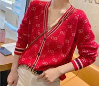 2022GG Women Sweater Novo Cardigan Cardigão Coreano Single Bastted Lady Lady Top Knit