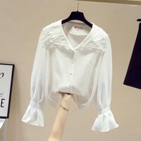 Women' s Blouses Shirts Women 2022 Spring Doll Collar La...