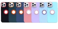 Fashion Hybrid Hit Color Case per iPhone 14 Pro Max 13 12 11 XR XS X 8 7 Plus TPU morbido colorato con foro anello Colori di contrasto di contrasto Luxury Mobile Back Cover Skin