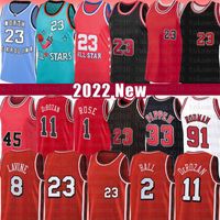 Jerseys de basquete Lonzo Ball Demar DeRozan Derrick Rose Mens camisas 23 Zach LaVine Scottie Pippen Dennis Rodman 75ﾺ Anivers￡rio Cidade Jersey 2 11 1 8 33 91