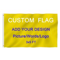Flag national à double émission de 3x5 pi Custom de 3x5 pi pour extérieur Personnalisé à l'extérieur Coux de camping Signe de la cour de camping avec œillets en laiton