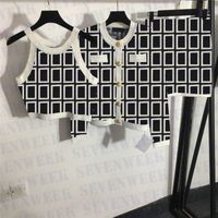 Maze Pattern Womens Sweaters Knits Vest Cardigan Dress 3pcs ...