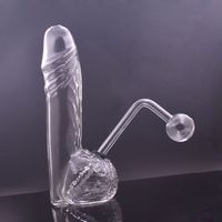 Bruciacera in vetro unico Bong Bong maschio Penis a forma di gorgogliatore tubo d'acqua fumante riciclatore tacca piatta da tacca