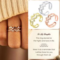 2022 New Style Women Jewelry Personality Double Layer Wave Ring 여성 패션 조절 가능한 ECG 여성 반지
