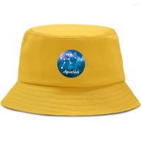 Beretti 12 Constellazioni Cappelli Aquarius Bucket Cappelli unisex Fisherman's Hat Outdoor Summer Beach Caps Shade Women Women Panama Cap Panama