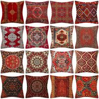 Pillow Truthahn Persischer Teppich Retro Muster Abdeckung Home Dekoration Rückenpollocase Leinenwurf Kissen Kissen