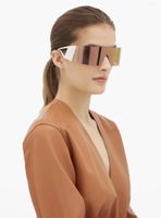 نظارة شمسية 2022 إطار كبير للرجال والنساء قطعة واحدة ملتصقة بالشخصية الفراغ على غرار الأزياء 9222