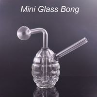 Atacado grossa criativa mini granada de vidro de vidro queimador de timbo de água dab bong bong