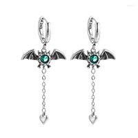 Stud Earrings Arrival Elegant Devil Bat Design Green Crystal...