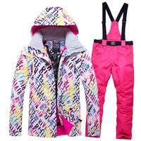 스키 슈트 겨울 스노우 재킷 여성 스키복 여성 재킷과 바지 바람 방수 방수 화려한 옷 보드 세트 220930