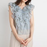 Женские блузки сладкий многослойный дизайн рюши