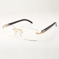Puffs نظارات إطارات 3524012 تأتي مع أجهزة C جديدة مسطحة مع عصي قرون الجاموس الأسود النقي