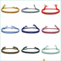 Altri bracciali semplici Bracciale corda in corda di cotone intrecciata preghiera yoga fattinata a mano colorata chic braccialette per uomini donne 454 d3 dro dhuli