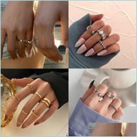 مجموعات مجوهرات أخرى أزياء خاتم الزفاف مجموعة الشرير خمر بسيط مطلي بالذهب حلقات مشتركة