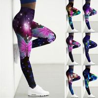 Pantalons actifs Leggings Femmes Compression Silm Yoga Print taille
