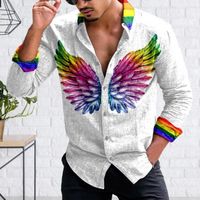 Herren l￤ssige Shirts Chic Single-Breasted Graffiti Fr￼hlingshemd Herbsttops weich kreativ