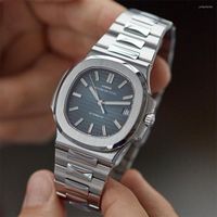Montre-bracelets PP Business Silver Mechanical Watch For Men Sports Watchs Top Clock Male Fashion Automatic Diver