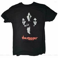 Erkek Tişörtleri Stooges T-Shirt Yüzler Siyah Resmi Iggy Garaj Kaya Punk Pamuk Tee Fil Hızlı Işık