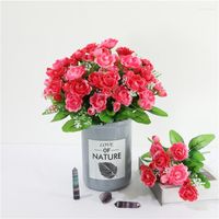 Fleurs d￩coratives Fleur artificielle 14 Head Th￩ printanier Bouquet de rose Bouquet de chambre ￠ coucher