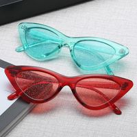 النظارات الشمسية 2022 نساء صغيرات خمر نظارات Cateye إطار صبغة مثيرة اللامعة العدسة القط ظلال العين UV400