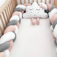 Bettschiene Sto￟f￤nger Babygeflecht Knoten Kissen Kissen Tresse de beleuchtet Krippenschutz Kinderbett Dekor Ding Set 221007