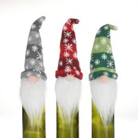 Buon Natale Gnome Bottle Cover Noel Christmas Decoration for Home Christmas Ornaments Natal Navidad New Year 2023