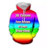 남성용 후드 DIY 맞춤형 인쇄 3D 제작 디자인 PO/원하는 패턴 개인화 된 스웨트 대형 코트
