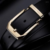 Belts Men' s Leather Fashion Belt Needle Buckle High- end ...