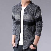 Suéteres masculinos 2022 Autumn Winter Plus Velvet Sweater grosso de tamanho grande casual casual simples correspondência de capa de jaqueta masculina