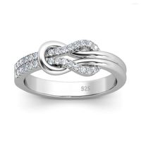 Küme halkaları trend moissanit taş bowknot yüzüğü kadınlar için katı gümüş 925 narin düğün mücevher hediyesi art deco yüksek kalite