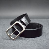 Cinturones Hombres Café Café/Black Male de cuero de vaca con hebilla de aleación Moda 2022