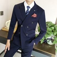 Ternos masculinos Blazers JacketsVestpants estilo masculino Spring High Quality Blazersmen Slim Fit Fit Cotton Treepiece Suit Coat 221008